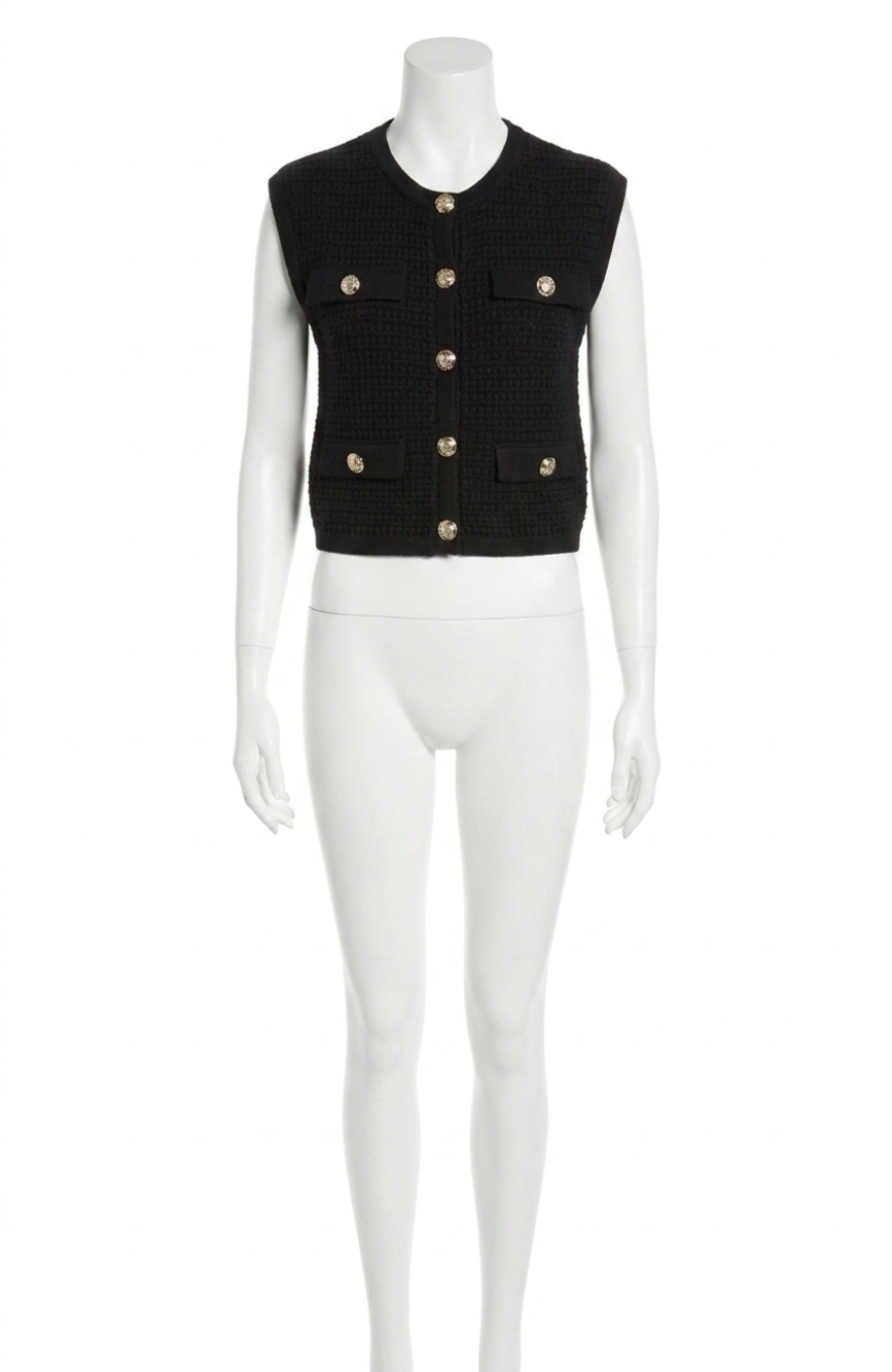 NEW BLANKNYC riding the wave sweater vest in black